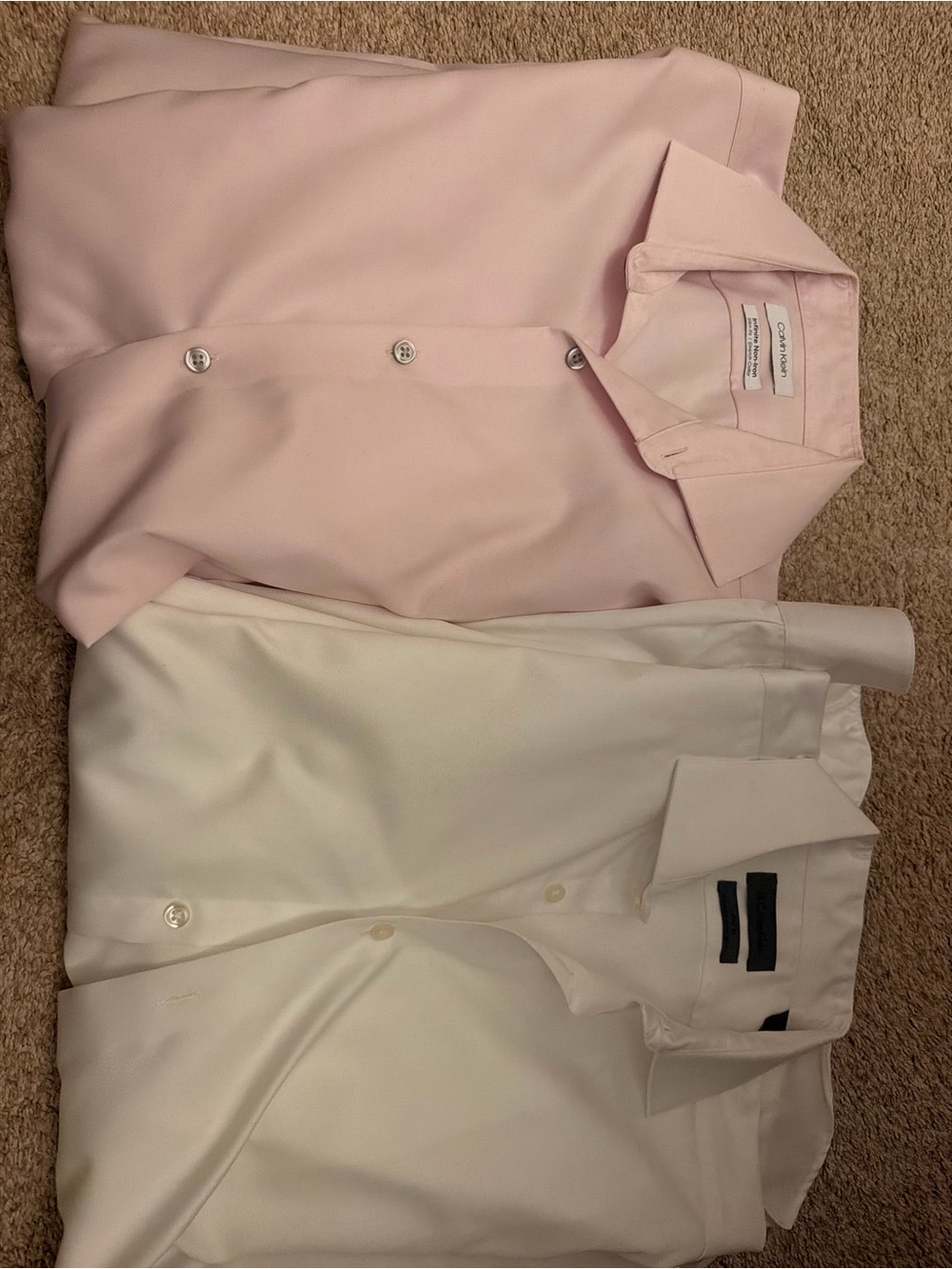 Calvin Klein Men’s Light Pink & White Dress Shirts - Twin Pack 15 1/2 34/35